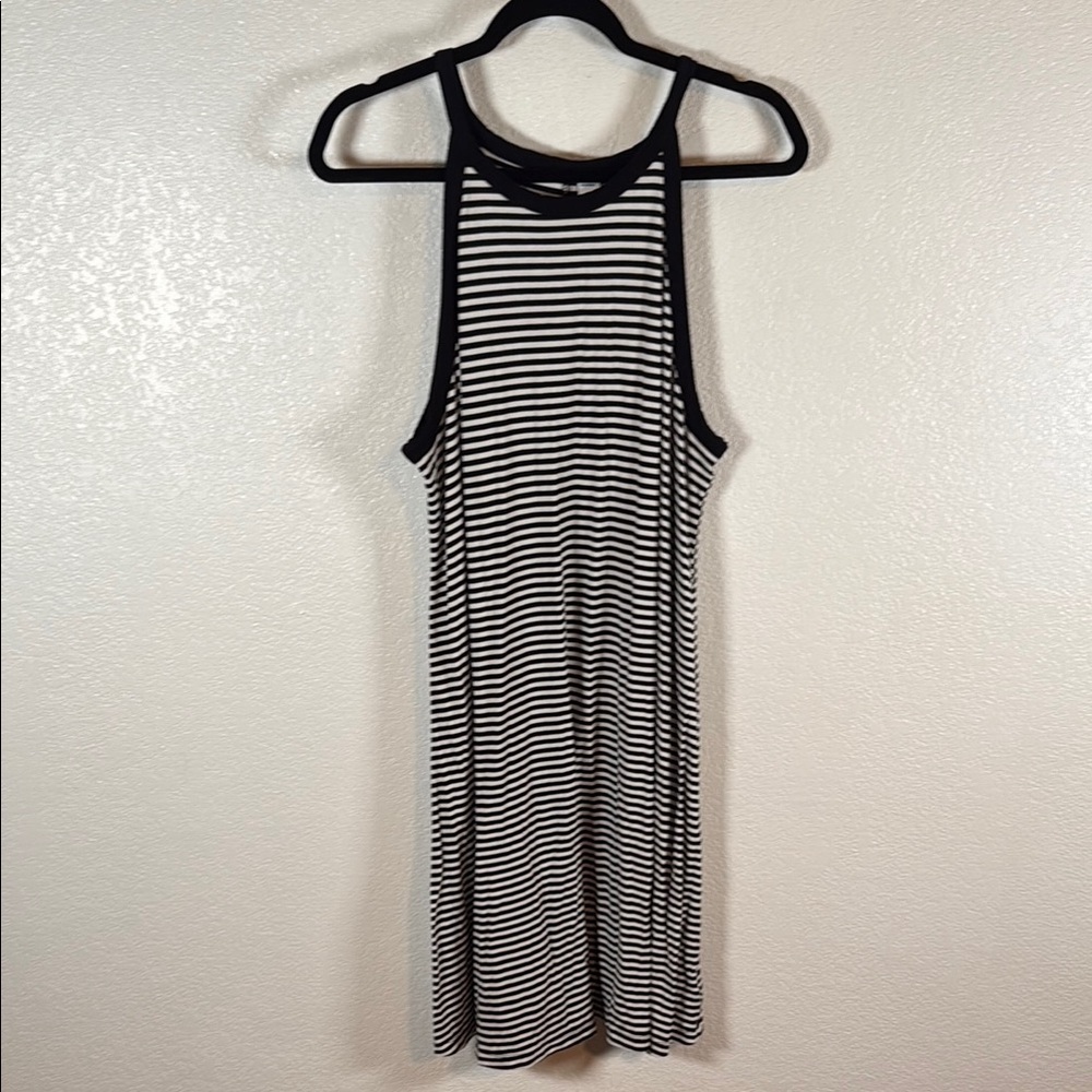 Old Navy Black & White Stripe High Neck Tank Dress Size XL